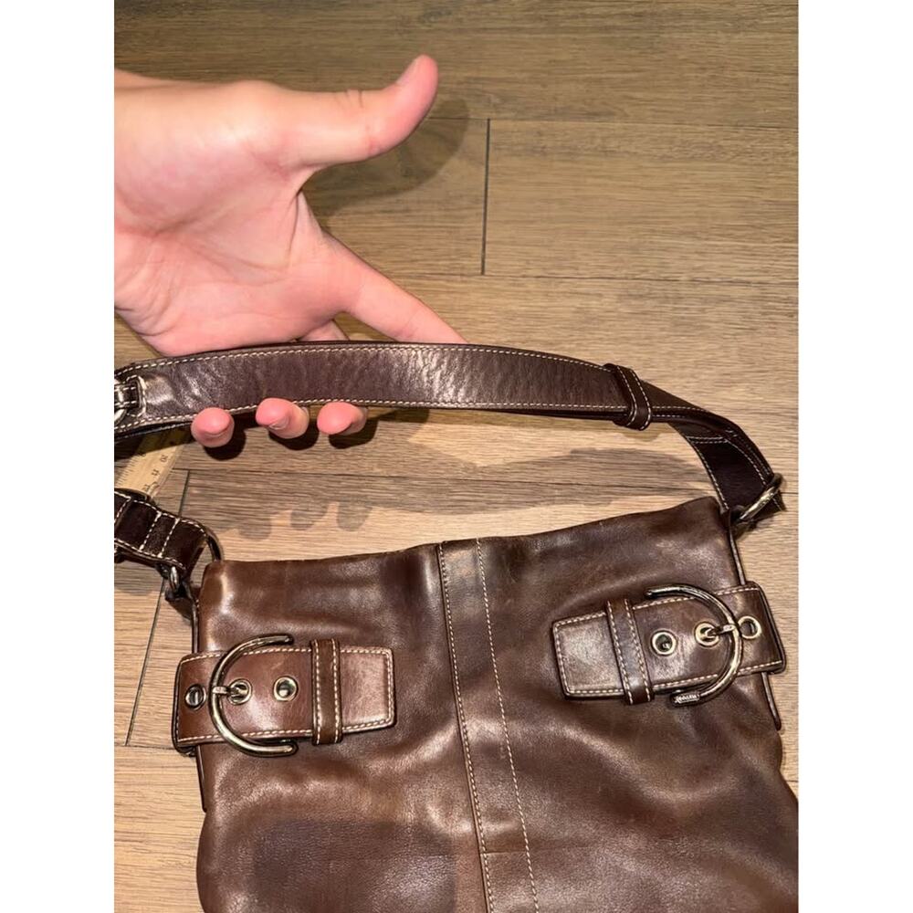 COACH 1453 SoHo Slim Brown Leather Shoulder Hand Bag Purse 90s Y2K EUC - Picture 6 of 10